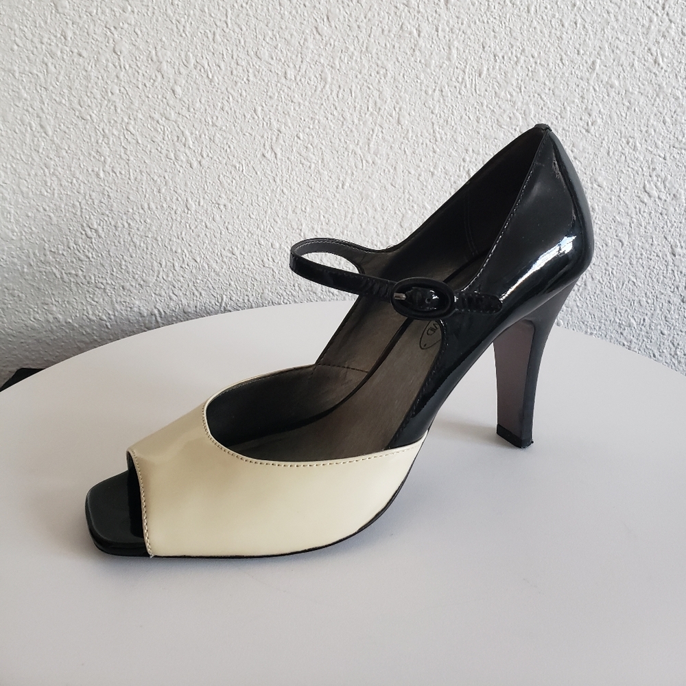 Circa Joan&David Women Pumps Open Toes Heels Strap Shoes Patent Leather